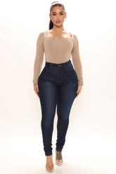 Talk Me Up High Rise Skinny Jeans - Dark Wash Ins Street